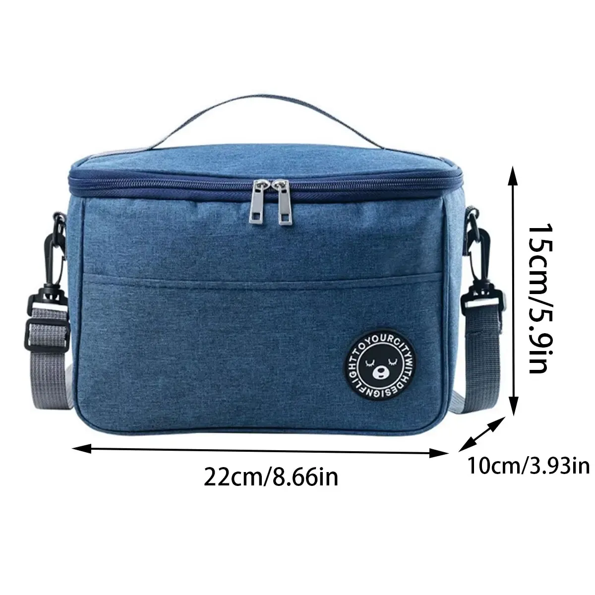 Sac isotherme pour bento en feuille d'aluminium épaissie avec bandoulière, lot de 1 2