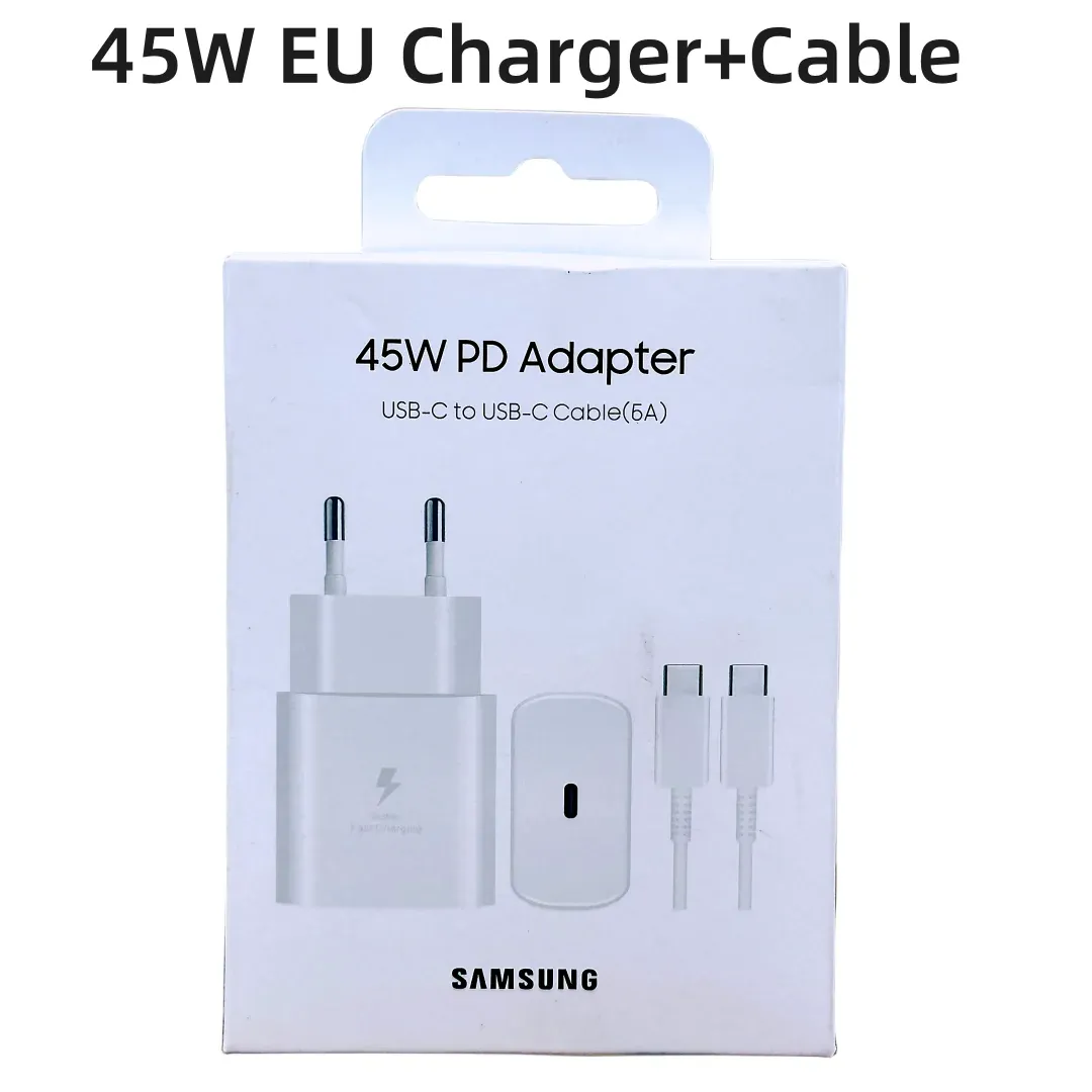 Chargeur d'origine Samsung 45W, charge super rapide, adaptateur USB Type-C pour Galaxy S23, S24 Ultra, S20, S22, S21 et Z Fold 5, 4, 3, Flip 5, 4, 3 9