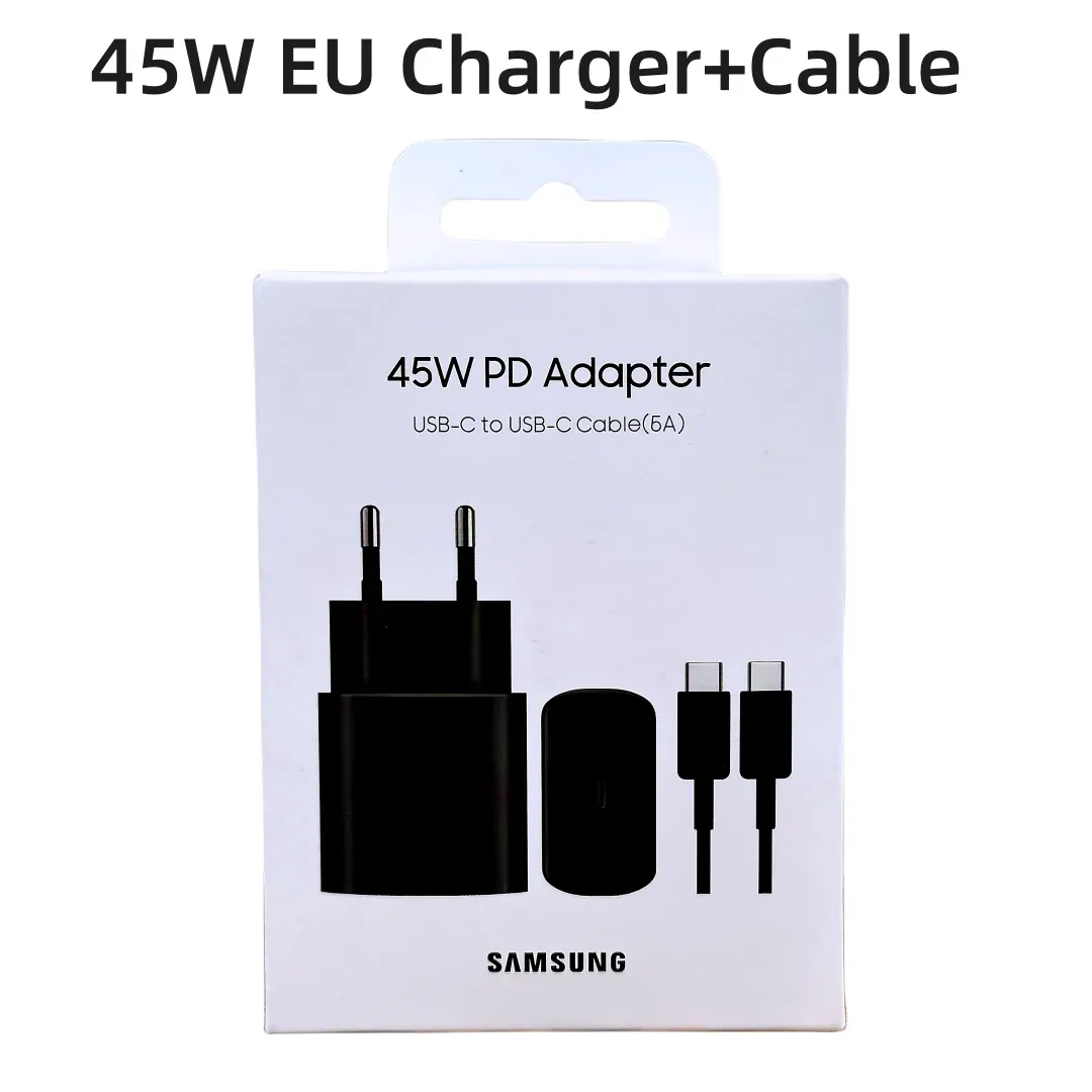 Chargeur d'origine Samsung 45W, charge super rapide, adaptateur USB Type-C pour Galaxy S23, S24 Ultra, S20, S22, S21 et Z Fold 5, 4, 3, Flip 5, 4, 3 10