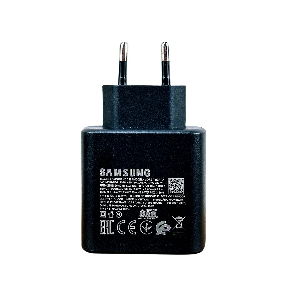 Chargeur d'origine Samsung 45W, charge super rapide, adaptateur USB Type-C pour Galaxy S23, S24 Ultra, S20, S22, S21 et Z Fold 5, 4, 3, Flip 5, 4, 3 7