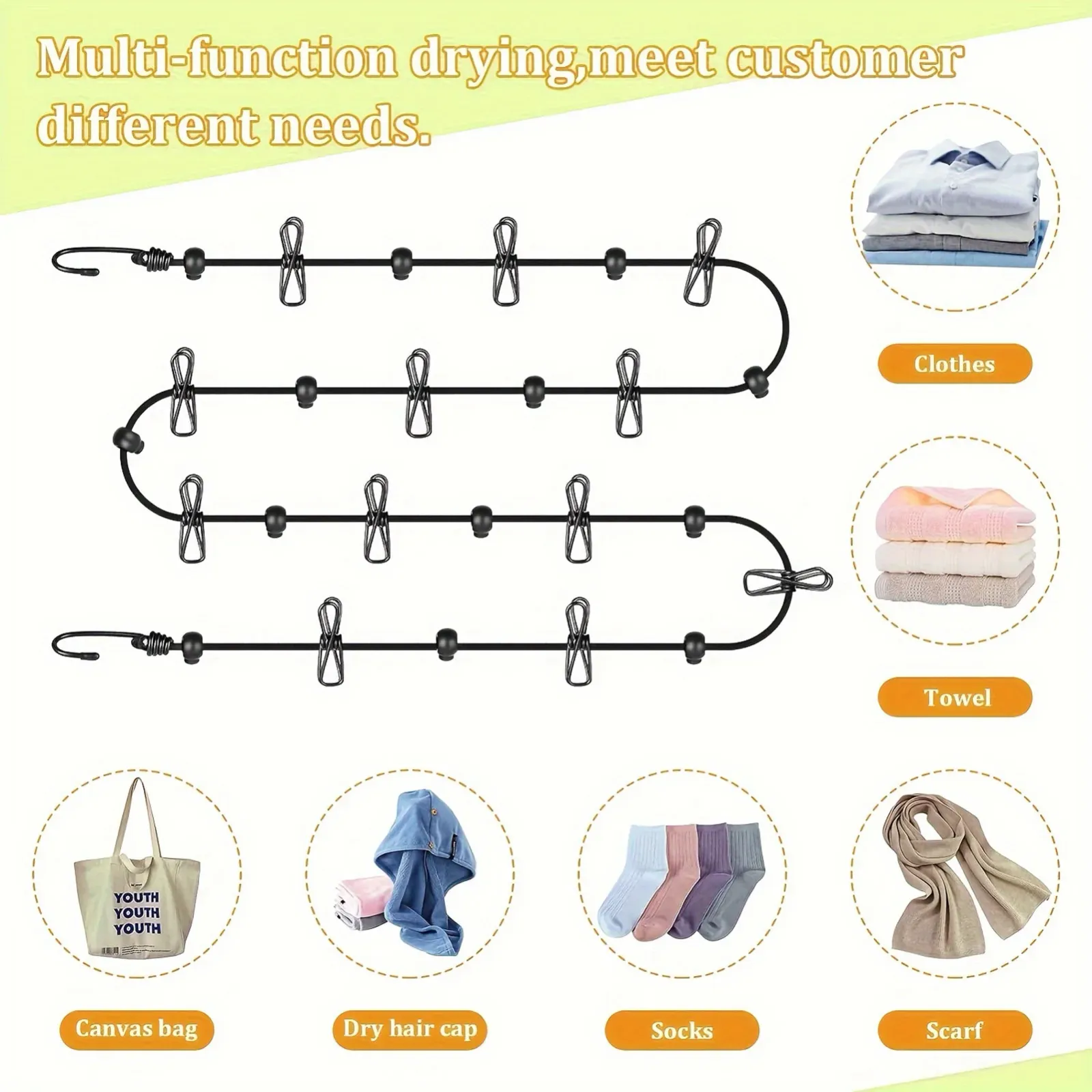 Corde à linge rétractable en extérieur