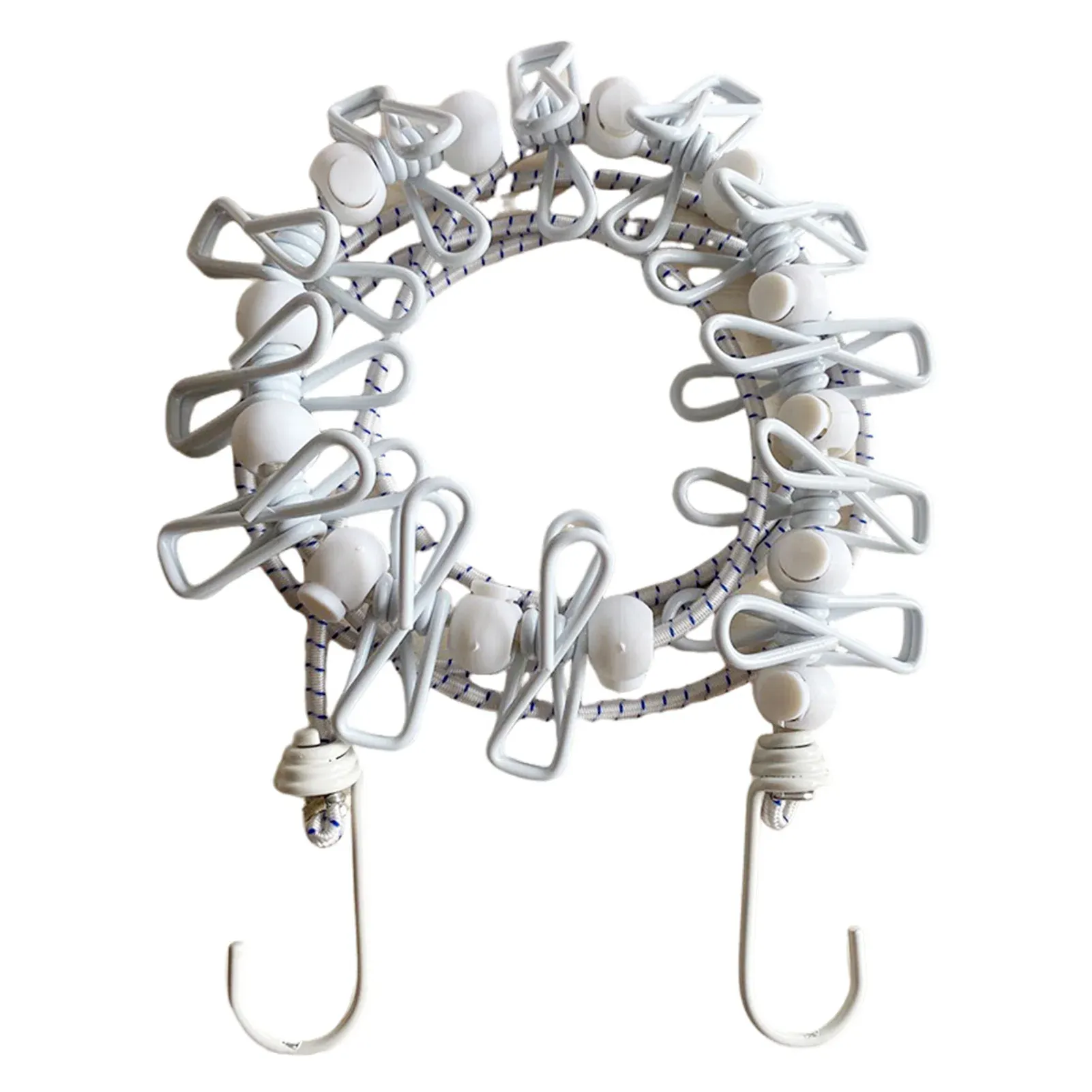 Corde à linge de voyage portable avec 12 pinces, corde de séchage rétractable antidérapante en plastique pour la maison, les voyages et l'extérieur 7