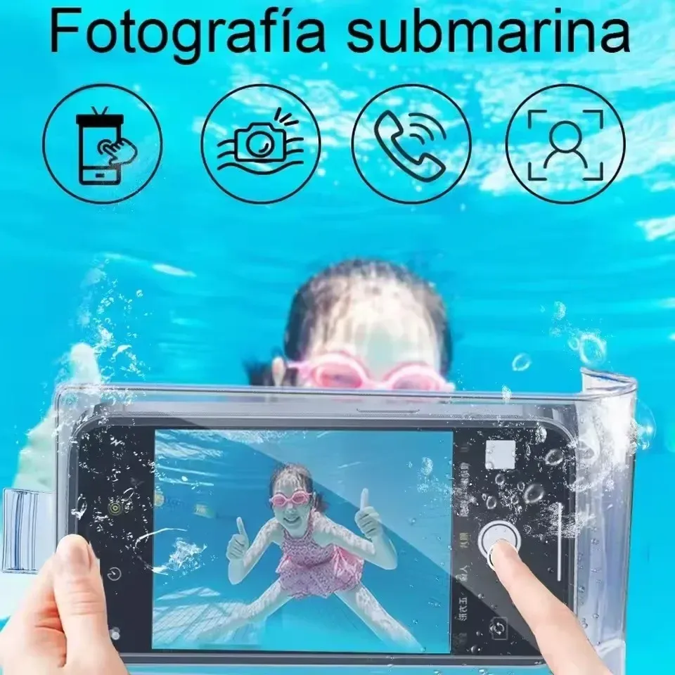 Pochette étanche transparente pour smartphone, compatible iPhone et Samsung, idéale pour la natation et les activités aquatiques 5