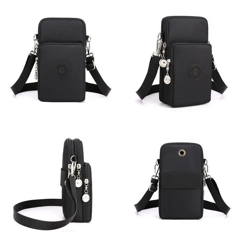 Petit sac bandoulière en nylon pour femme avec porte-monnaie et sangle réglable pour téléphone portable 5