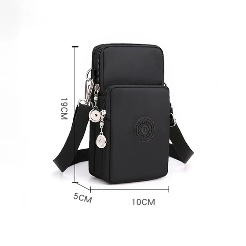 Petit sac bandoulière en nylon pour femme avec porte-monnaie et sangle réglable pour téléphone portable 6