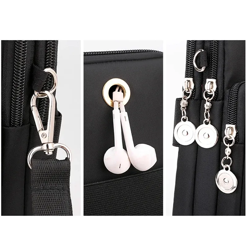 Détail du sac bandoulière en nylon pour femme