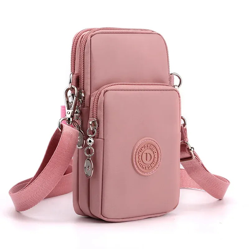 Petit sac bandoulière en nylon pour femme avec porte-monnaie et sangle réglable pour téléphone portable 13