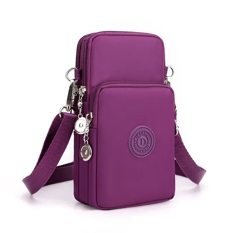 Petit sac bandoulière en nylon pour femme avec porte-monnaie et sangle réglable pour téléphone portable 14
