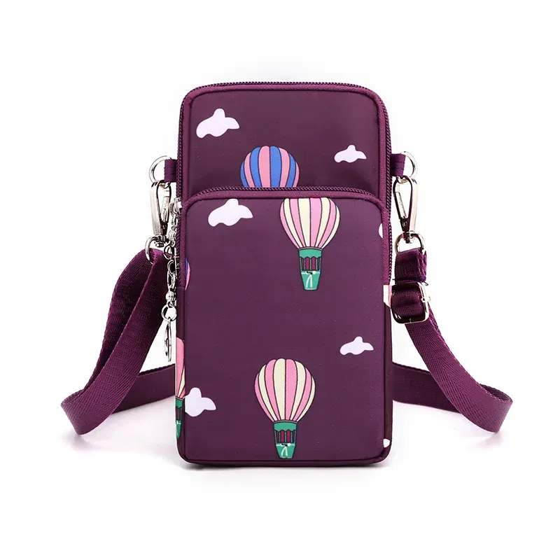 Petit sac bandoulière en nylon pour femme avec porte-monnaie et sangle réglable pour téléphone portable 10