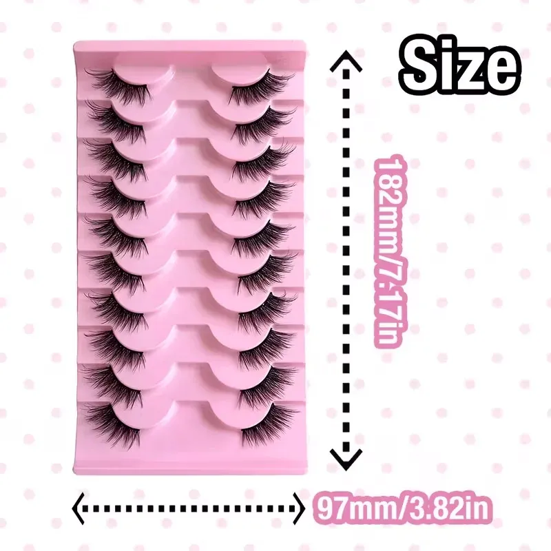 10 paires de faux cils effet œil de chat, volume naturel, légère courbure, format court pour le coin externe de l'œil 4