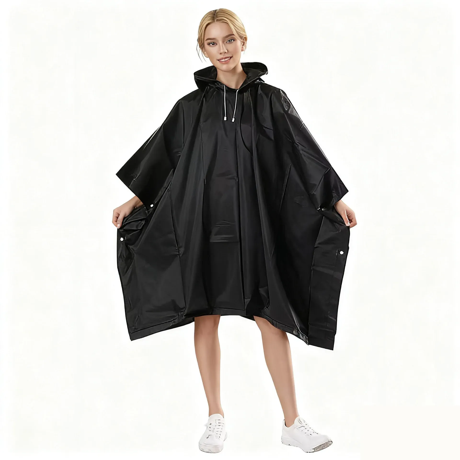 Manteau imperméable 3 en 1 pour l'extérieur, à capuche amovible, poncho de pluie pour moto, camping, randonnée et voyage - Image 1