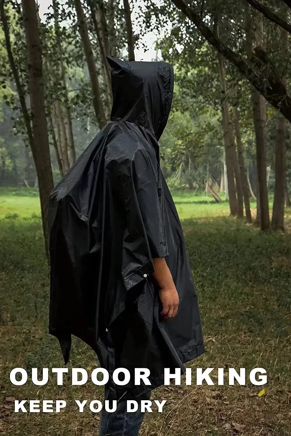 Détail du poncho imperméable 3 en 1