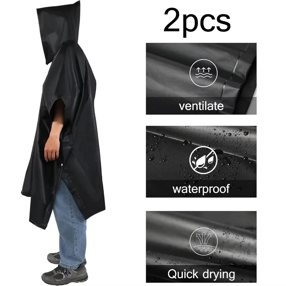 Manteau imperméable 3 en 1 pour l'extérieur, à capuche amovible, poncho de pluie pour moto, camping, randonnée et voyage 8