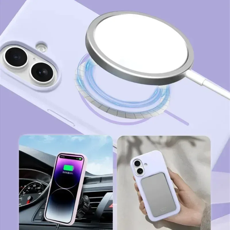 Coque en silicone liquide d'origine avec MagSafe pour iPhone 18 Pro, 17, 16, 15, 14, 13, 12, 11 Pro Max, coque souple magnétique compatible charge sans fil. 3