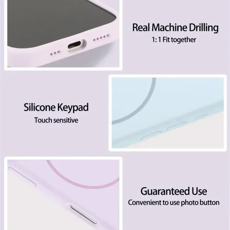 Coque en silicone liquide d'origine avec MagSafe pour iPhone 18 Pro, 17, 16, 15, 14, 13, 12, 11 Pro Max, coque souple magnétique compatible charge sans fil. 4