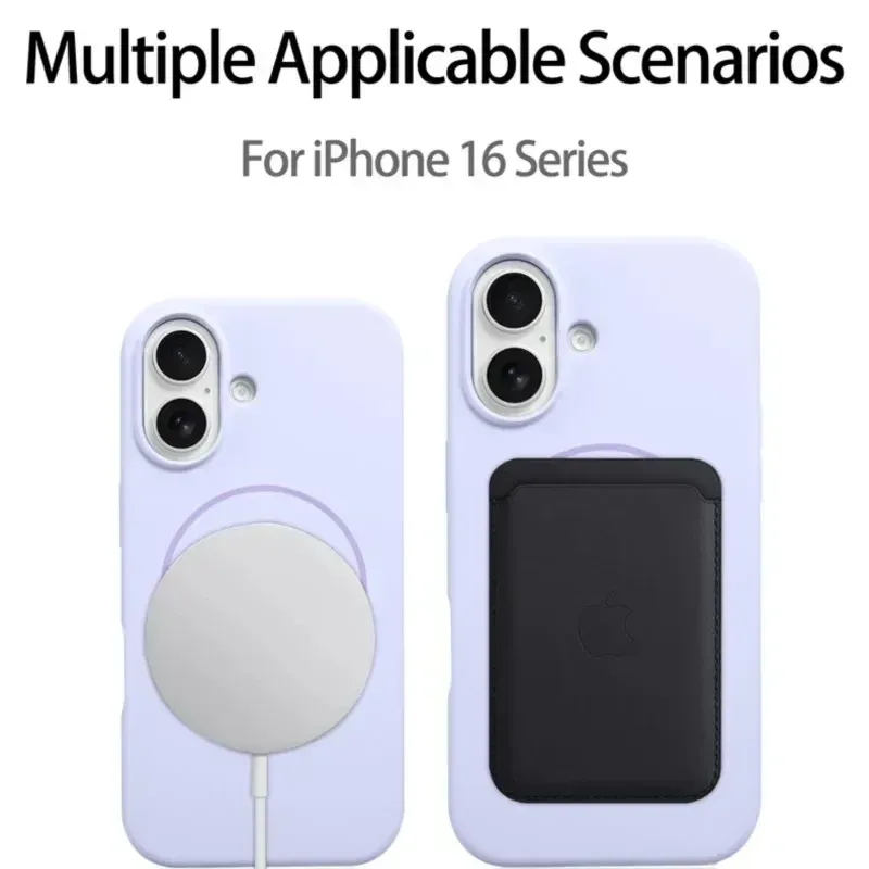 Coque en silicone liquide d'origine avec MagSafe pour iPhone 18 Pro, 17, 16, 15, 14, 13, 12, 11 Pro Max, coque souple magnétique compatible charge sans fil. 5