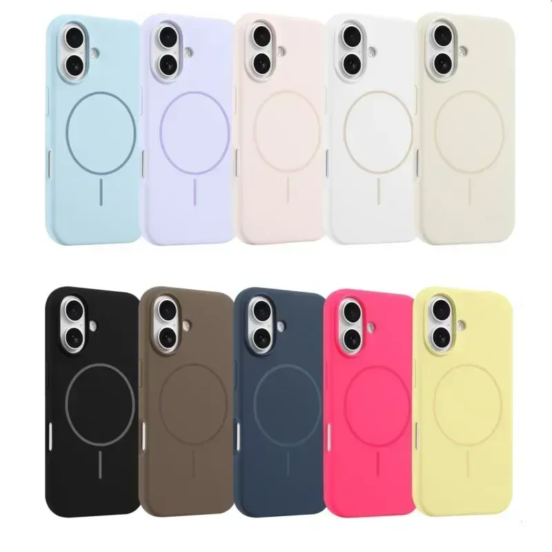 Coque en silicone liquide d'origine avec MagSafe pour iPhone 18 Pro, 17, 16, 15, 14, 13, 12, 11 Pro Max, coque souple magnétique compatible charge sans fil. 6