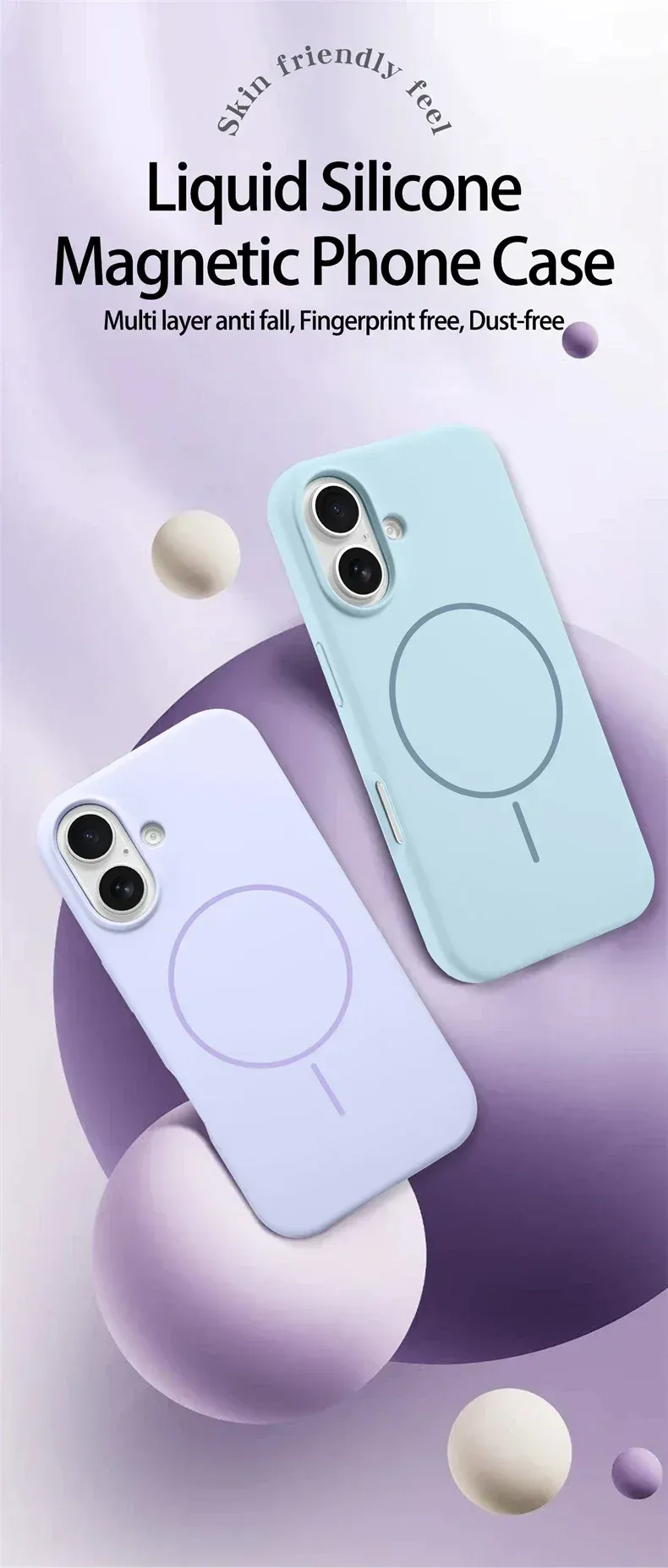 Vue détaillée de la coque en silicone liquide MagSafe