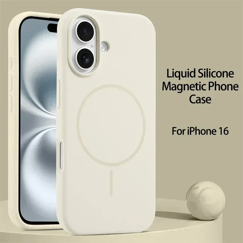 Coque en silicone liquide d'origine avec MagSafe pour iPhone 18 Pro, 17, 16, 15, 14, 13, 12, 11 Pro Max, coque souple magnétique compatible charge sans fil. 10
