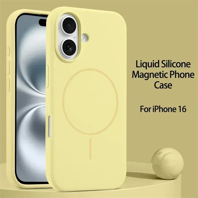Coque en silicone liquide d'origine avec MagSafe pour iPhone 18 Pro, 17, 16, 15, 14, 13, 12, 11 Pro Max, coque souple magnétique compatible charge sans fil. 7