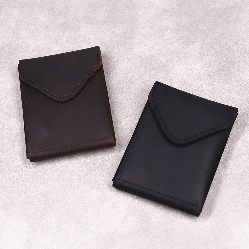 Portefeuille en cuir véritable minimaliste pour homme, vue d'ensemble