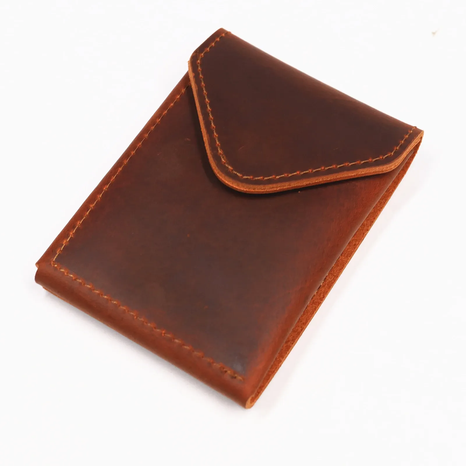 Portefeuille minimaliste en cuir de vache véritable pour homme, fin et compact, avec porte-cartes et rabat 9