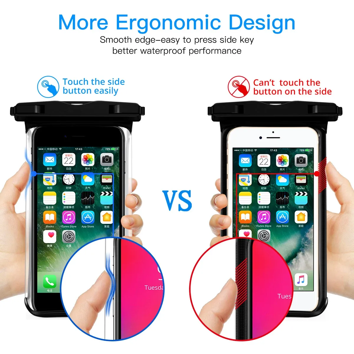 Étui étanche universel pour téléphone, pochette de protection sous-marine compatible iPhone 11 à 14 Pro Max et X 3