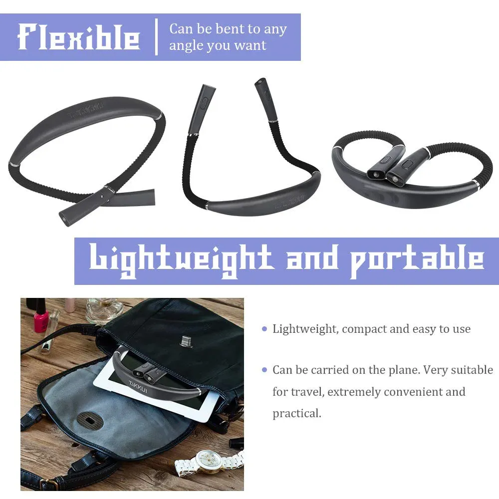 Lampe de lecture LED flexible rechargeable, 3 températures de couleur et luminosité réglable 3