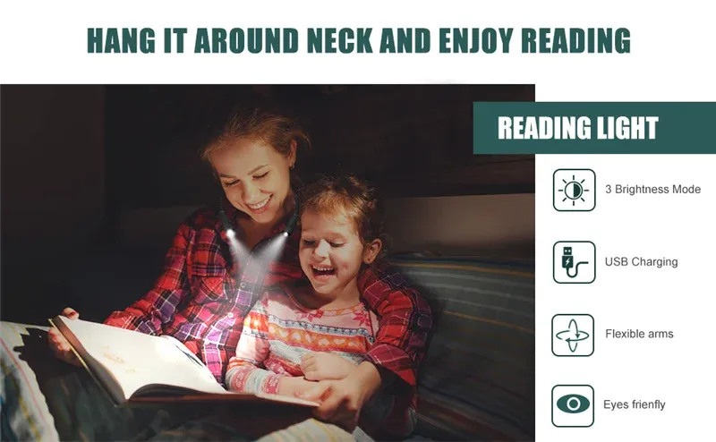 Lampe de lecture LED flexible à col