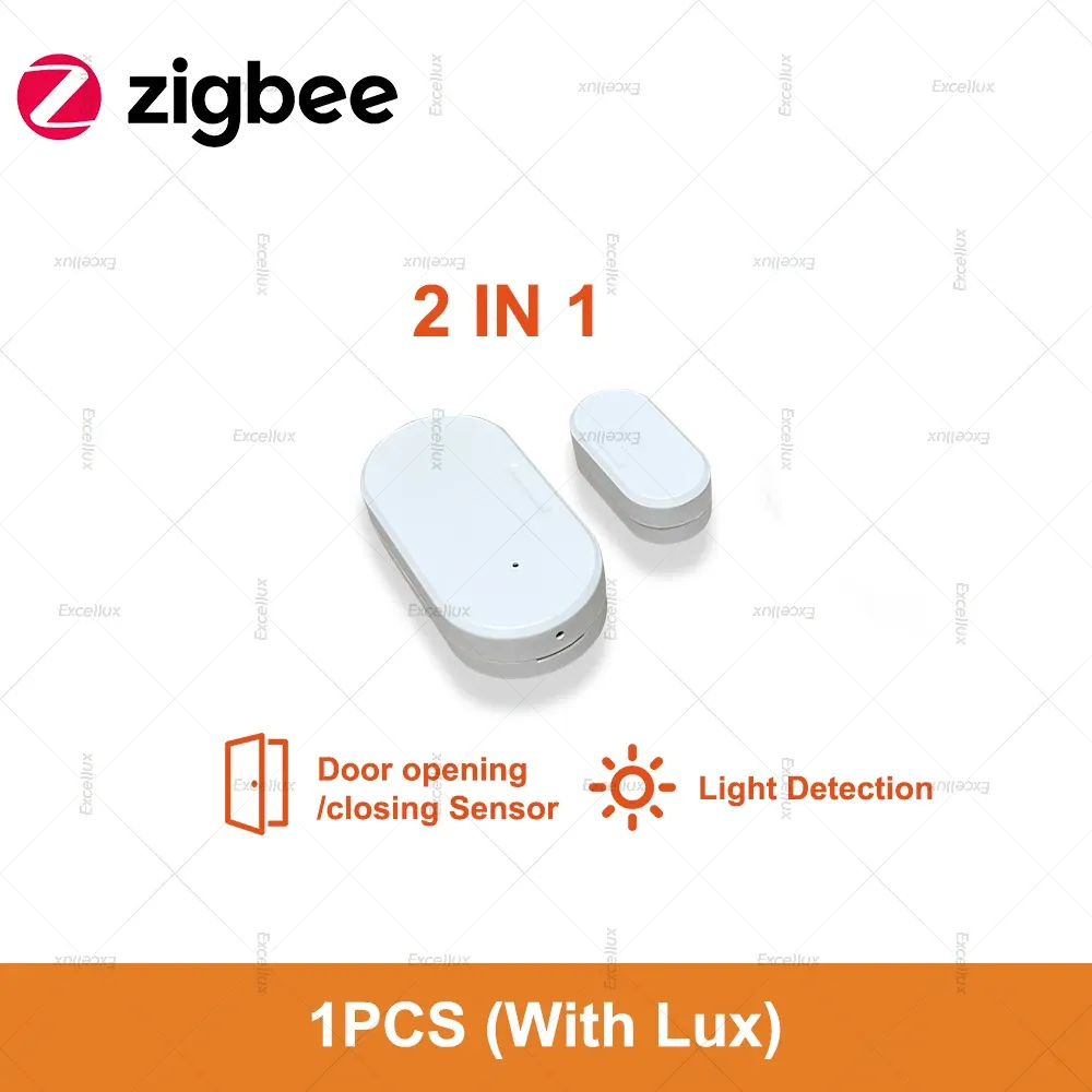 Capteur d'ouverture de porte et fenêtre Zigbee 3.0 avec capteur de luminosité et de vibration, alarme de sécurité domestique intelligente 8