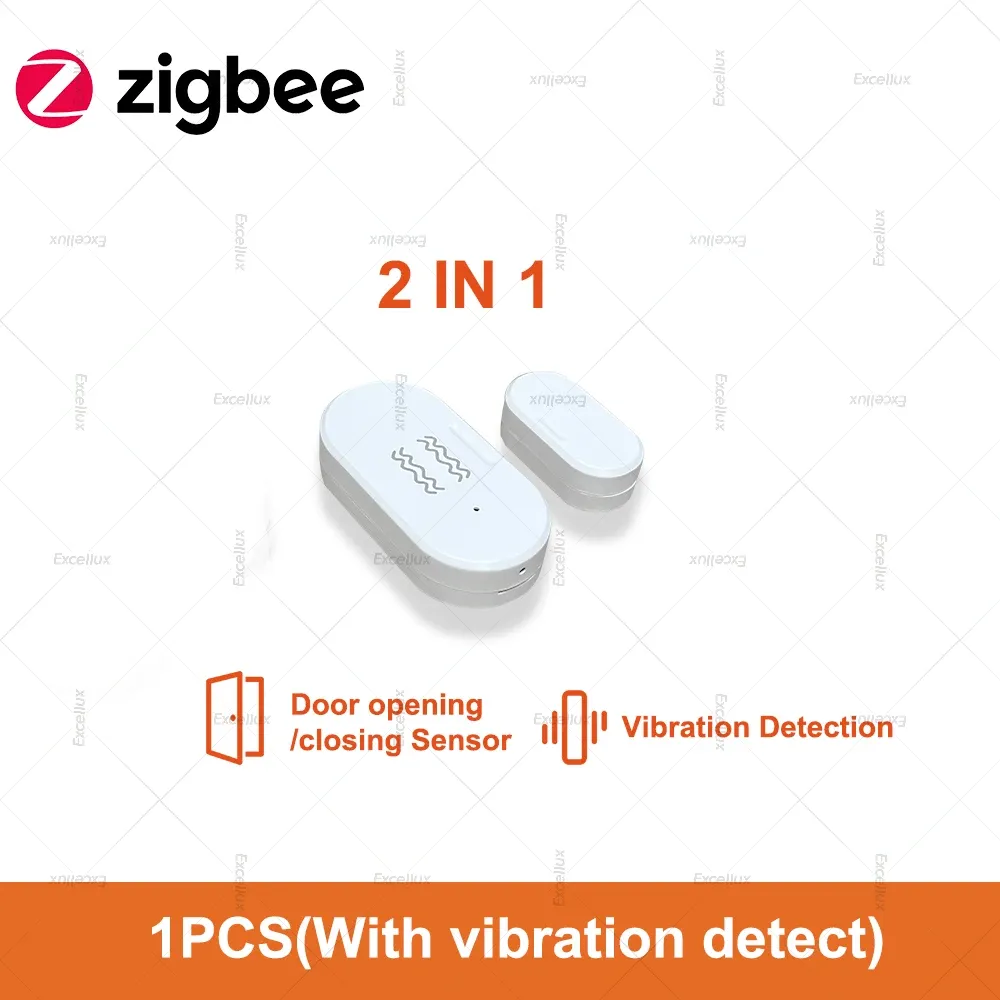 Capteur d'ouverture de porte et fenêtre Zigbee 3.0 avec capteur de luminosité et de vibration, alarme de sécurité domestique intelligente 9