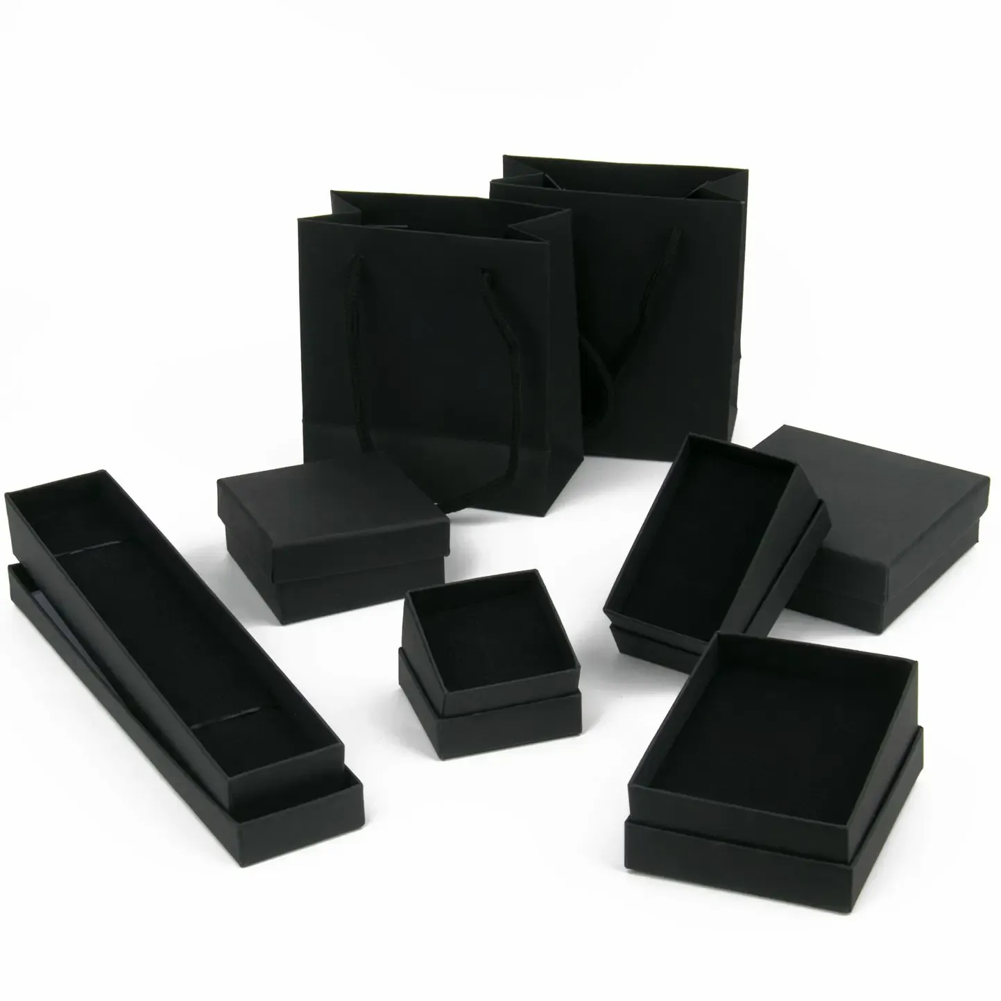 Présentoir à bijoux carré noir, organisateur pour bagues, boucles d'oreilles, broches, colliers et bracelets