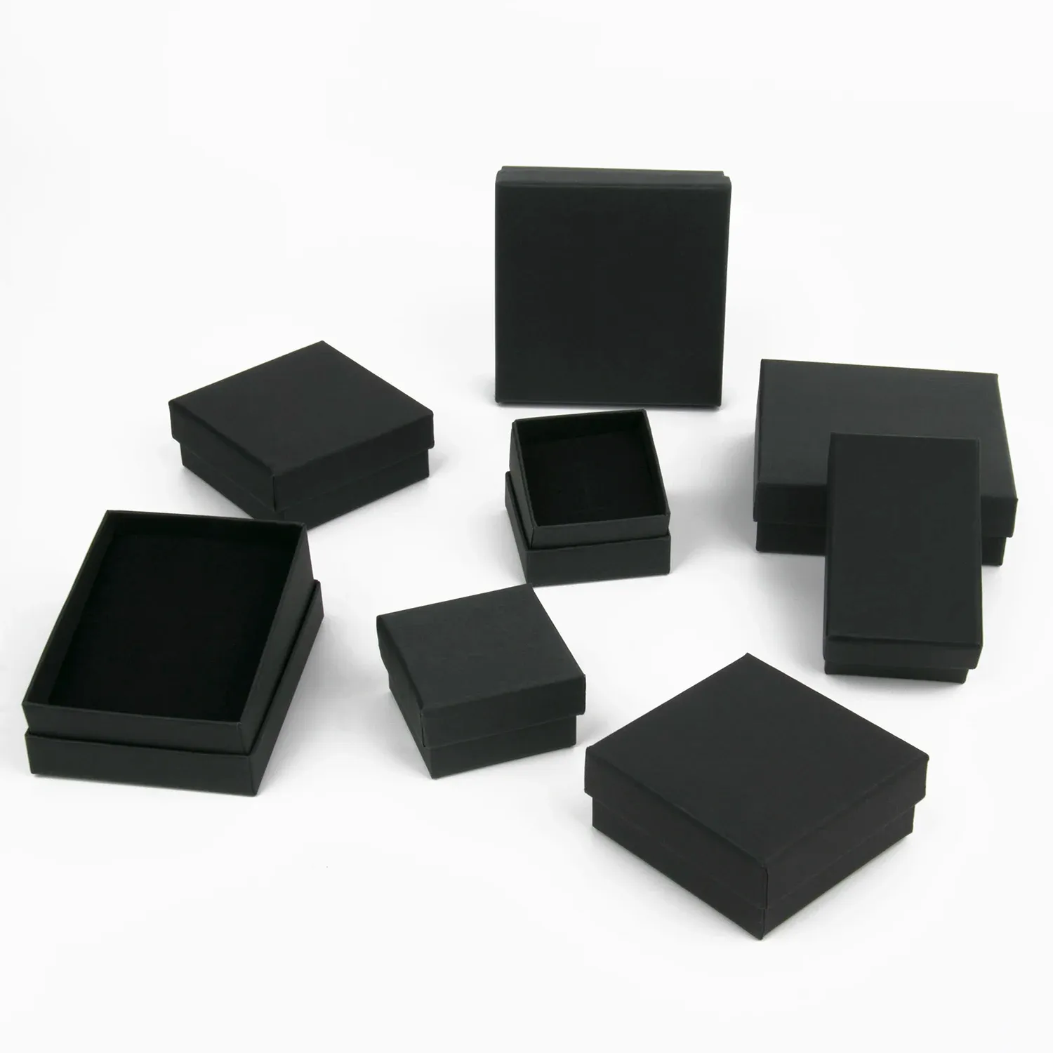 Présentoir de bijoux carré noir, vue d'ensemble