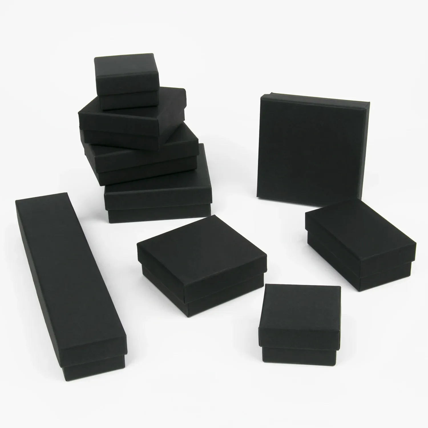 Présentoir de bijoux carré noir en situation