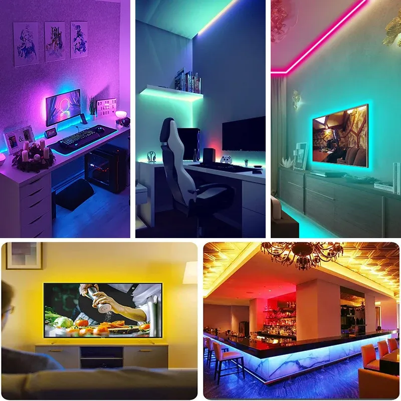 Bande LED RGB avec télécommande 44 touches, longueurs 1 m à 20 m, idéale pour chambre, salon et rétroéclairage TV 6