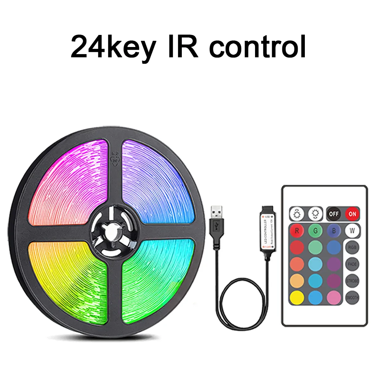 Bande LED RGB avec télécommande 44 touches, longueurs 1 m à 20 m, idéale pour chambre, salon et rétroéclairage TV 8