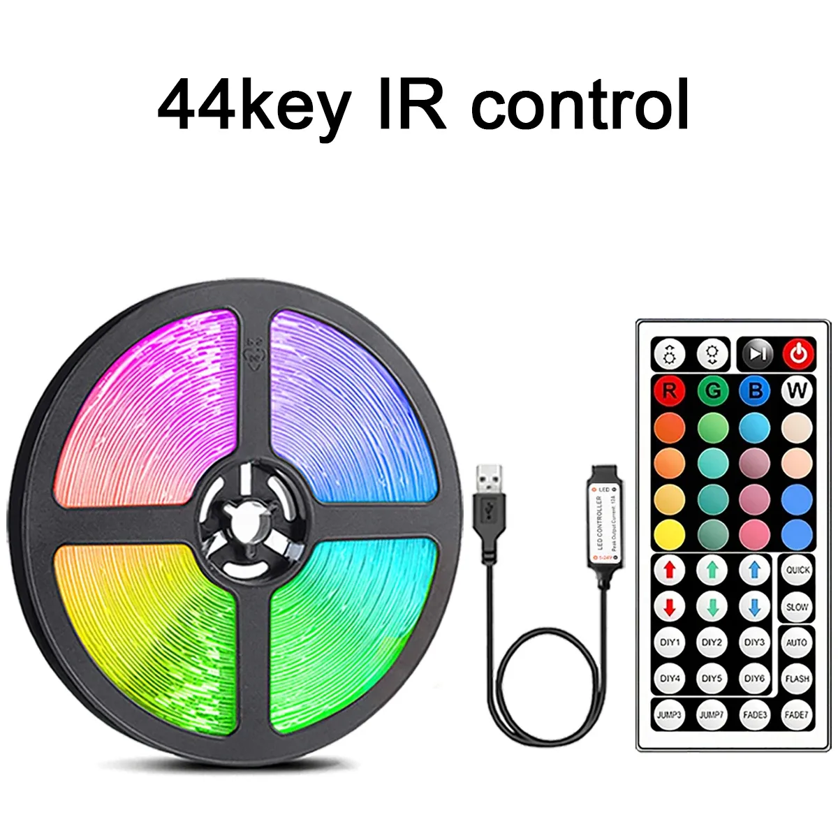 Bande LED RGB avec télécommande 44 touches, longueurs 1 m à 20 m, idéale pour chambre, salon et rétroéclairage TV 7