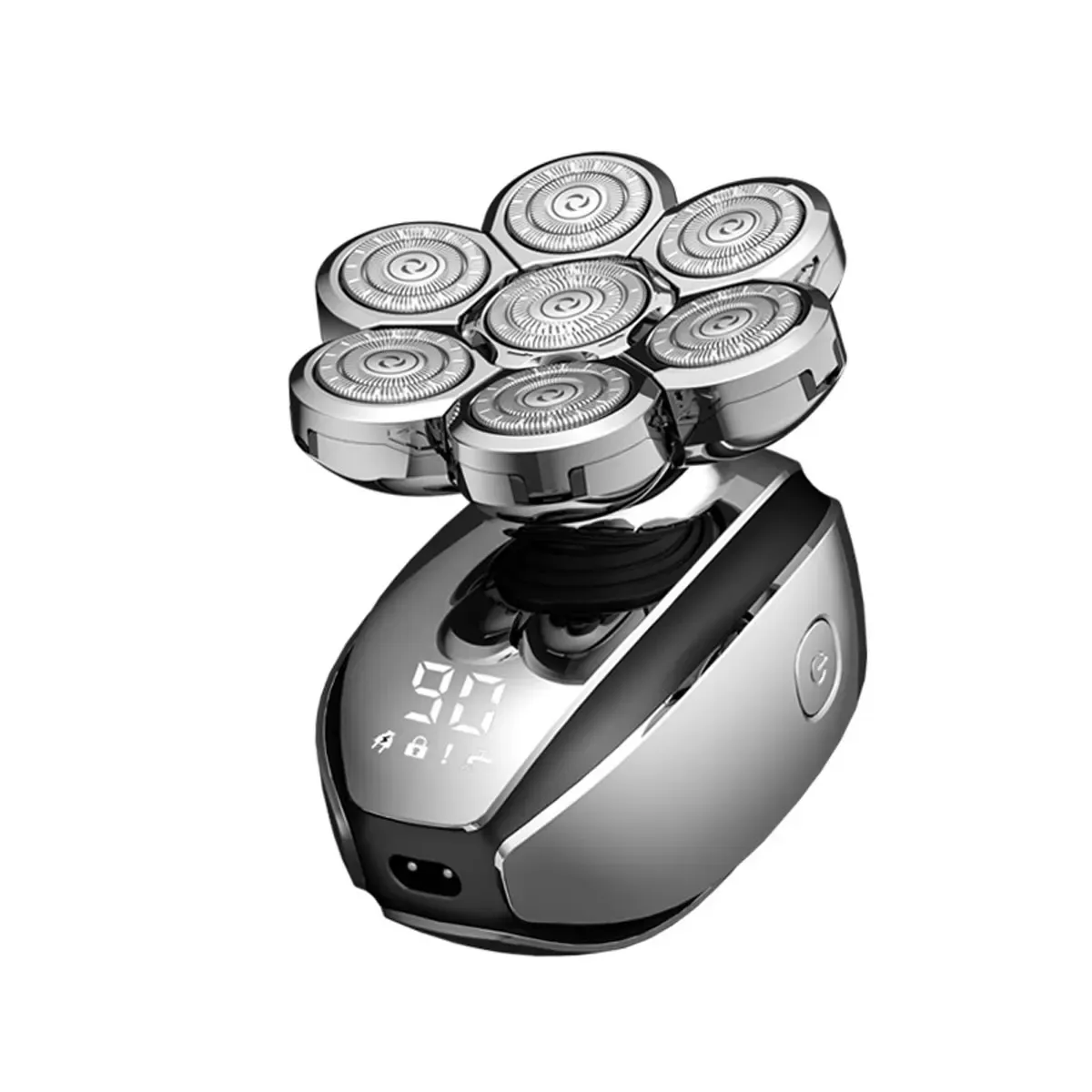 Tondeuse à cheveux électrique 6 en 1 avec écran numérique intelligent, kit de coiffure à domicile étanche, tondeuse sans fil rechargeable 12