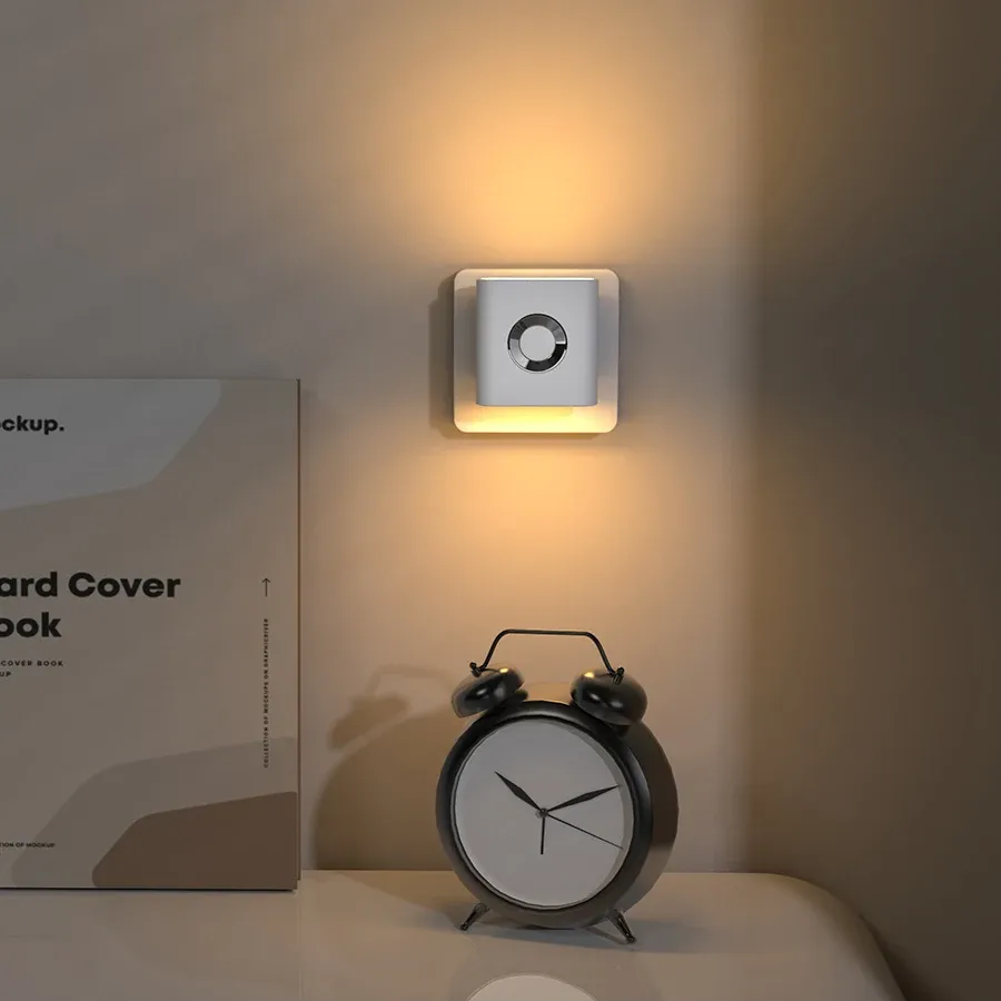 Veilleuse LED à détecteur de mouvement 220V avec prise UE, applique murale, lumière blanc chaud pour toilettes, escaliers, chambre et couloir 6