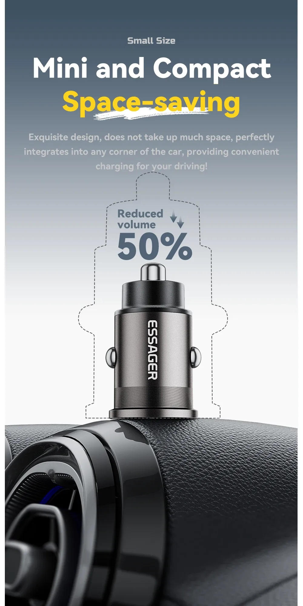 Chargeur de voiture Essager, usage au quotidien