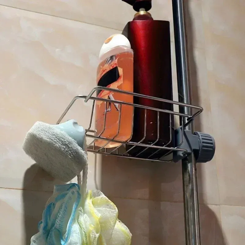 Égouttoir d'évier en acier inoxydable avec étagère suspendue détachable et porte-éponge 5