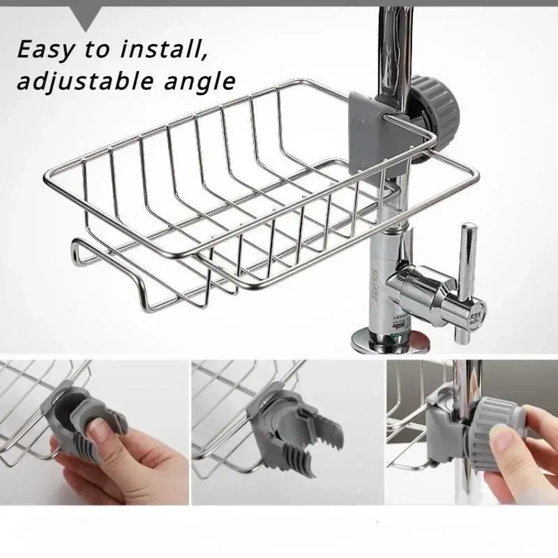 Organisateur d'évier en acier inoxydable