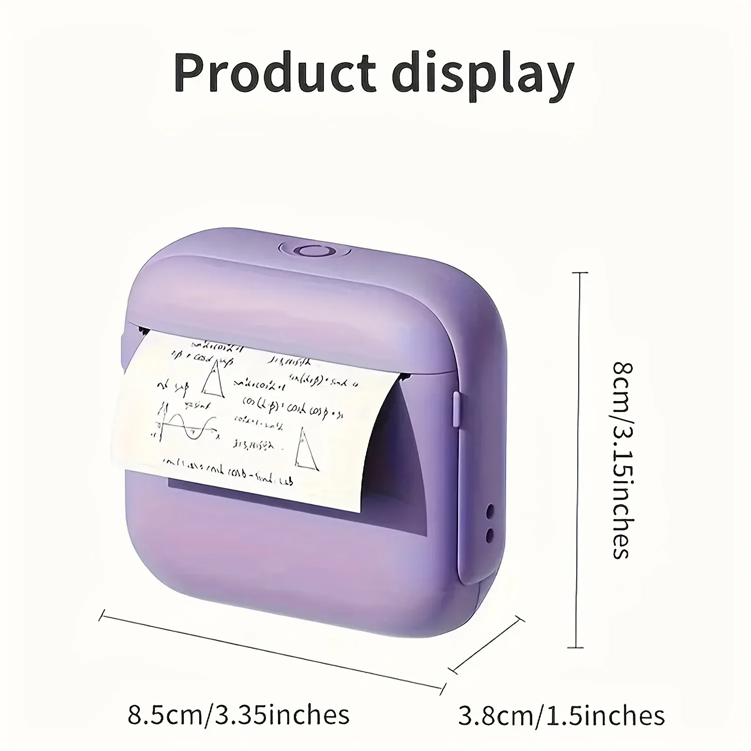 Mini-imprimante thermique portable sans fil, impression HD 203 dpi, connectivité Bluetooth, USB et batterie 2