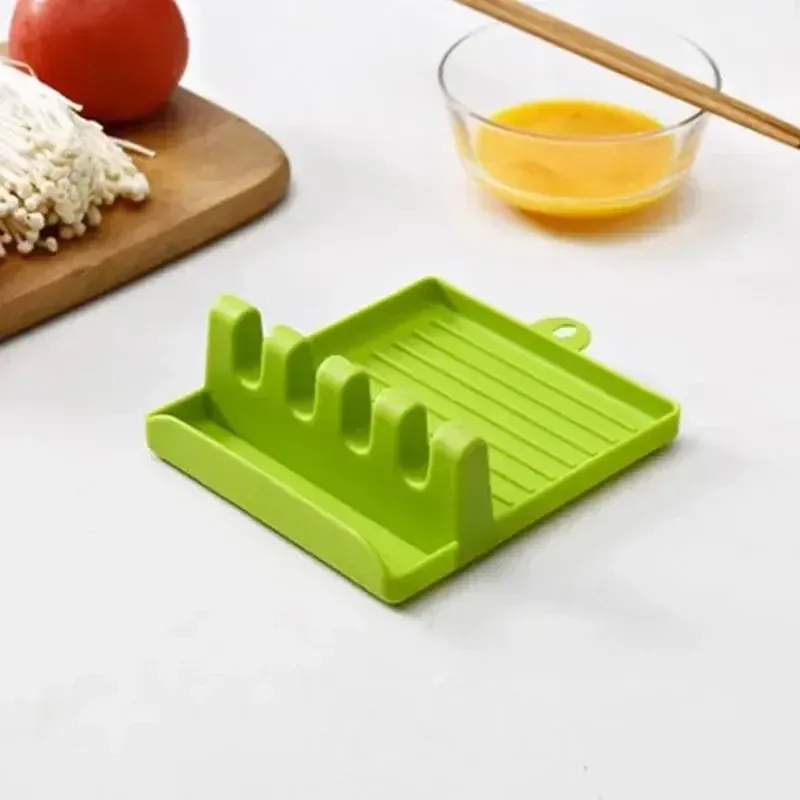Support multifonction en plastique pour ustensiles de cuisine, organisateur de couvercles et spatules avec pinces antidérapantes 3