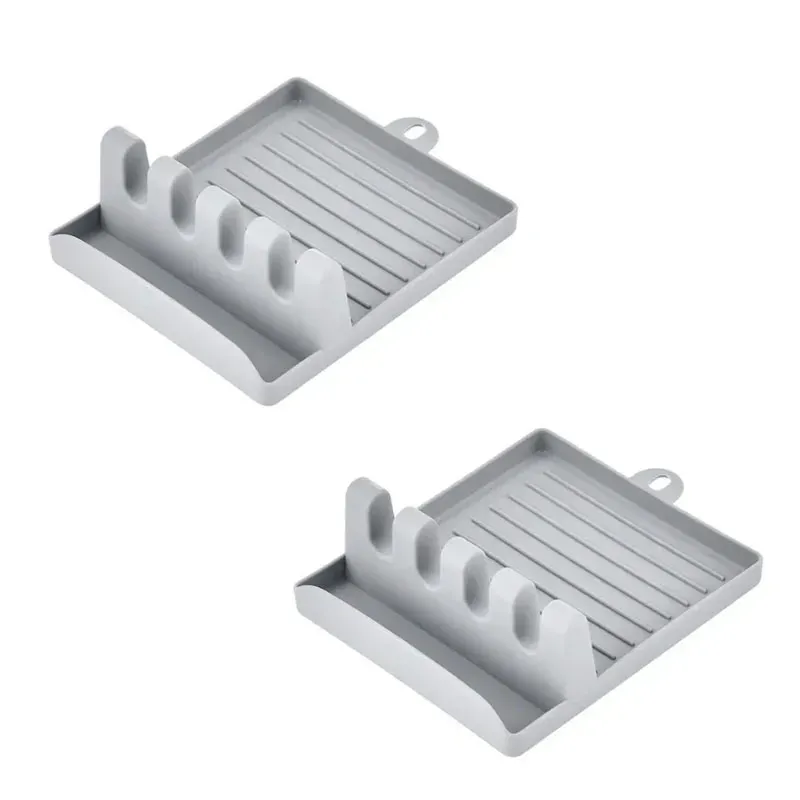 Support multifonction en plastique pour ustensiles de cuisine, organisateur de couvercles et spatules avec pinces antidérapantes 9