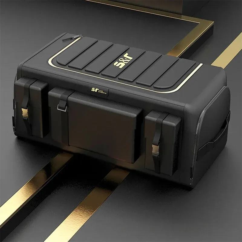 Organisateur de coffre de voiture pliable avec couvercle, 70 L, en tissu Oxford 2