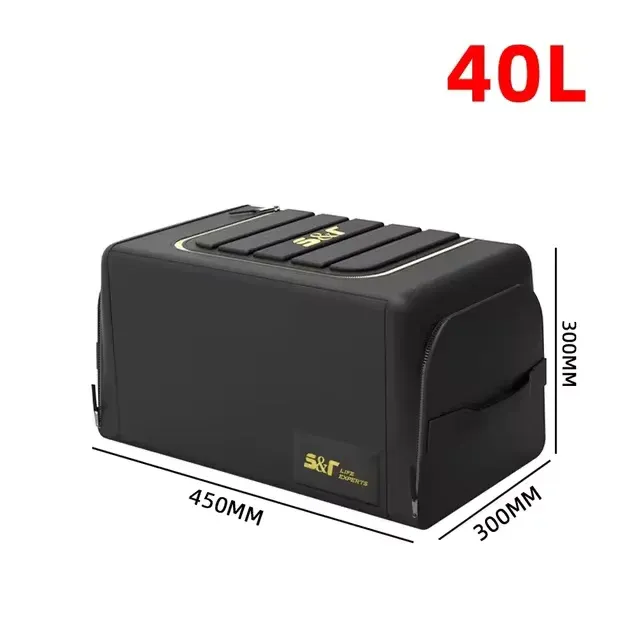 Organisateur de coffre de voiture pliable avec couvercle, 70 L, en tissu Oxford 9