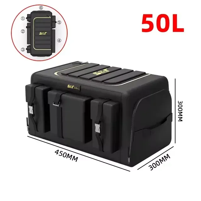 Organisateur de coffre de voiture pliable avec couvercle, 70 L, en tissu Oxford 8