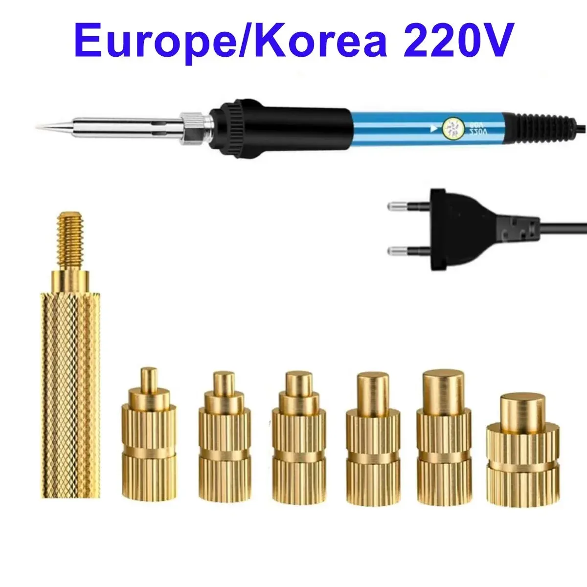 Kit d'inserts filetés en laiton thermosertis pour plastique, M2 à M6, avec pointes de fer à souder 7