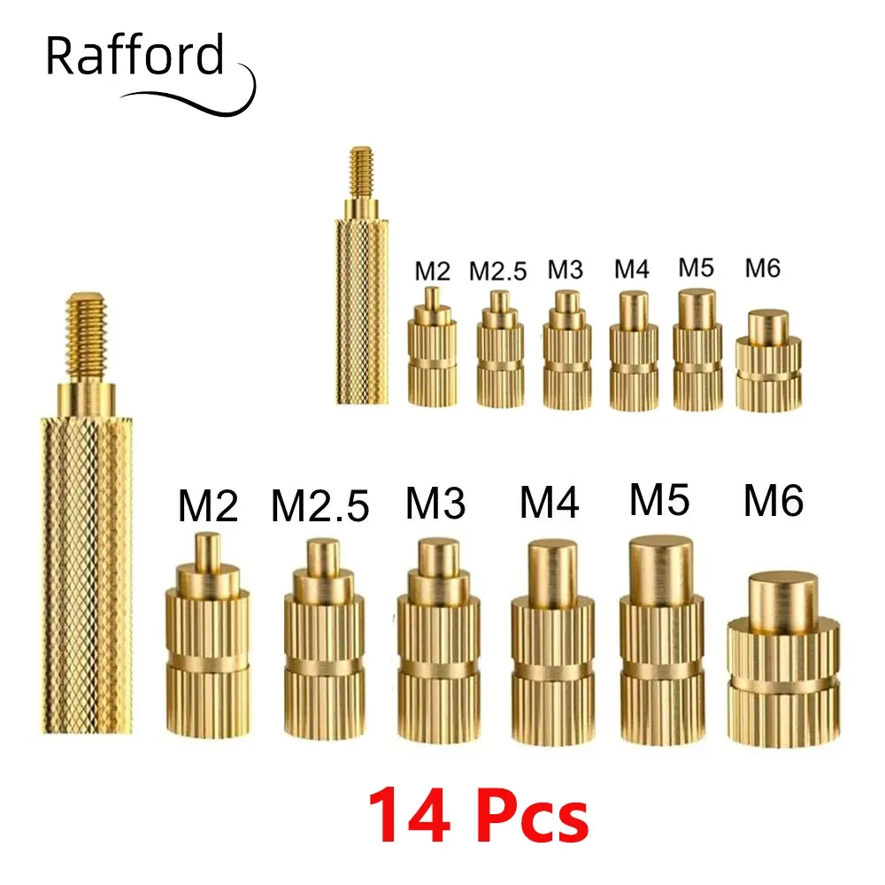 Kit d'inserts filetés en laiton thermosertis pour plastique, M2 à M6, avec pointes de fer à souder 9